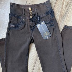 🇨🇴 Colombian Butt Lifter Brown Denim Push Up Jeans
